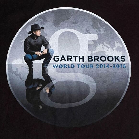 GARTH BROOKS World Tour 2014-2016 Front & Back Graphic Tee Shirt / Size L - Picture 3 of 5